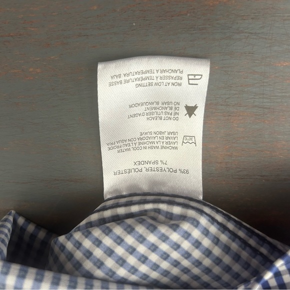 ➕Report Collection Navy and White Checkered Shirt stretch material long sleeves - Picture 6 of 10